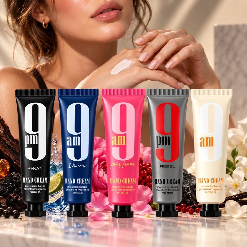 SET DE CREMAS PARA MANOS CON AROMA A PERFUMERIA ARABE AFNAN 5PCS