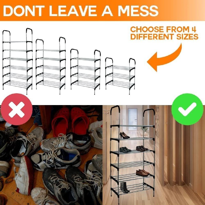 ESTANTE ORGANIZADOR DE ZAPATOS DE 6 NIVELES, GRAN CAPACIDAD 24 PARES, ACERO GALVANIZADO