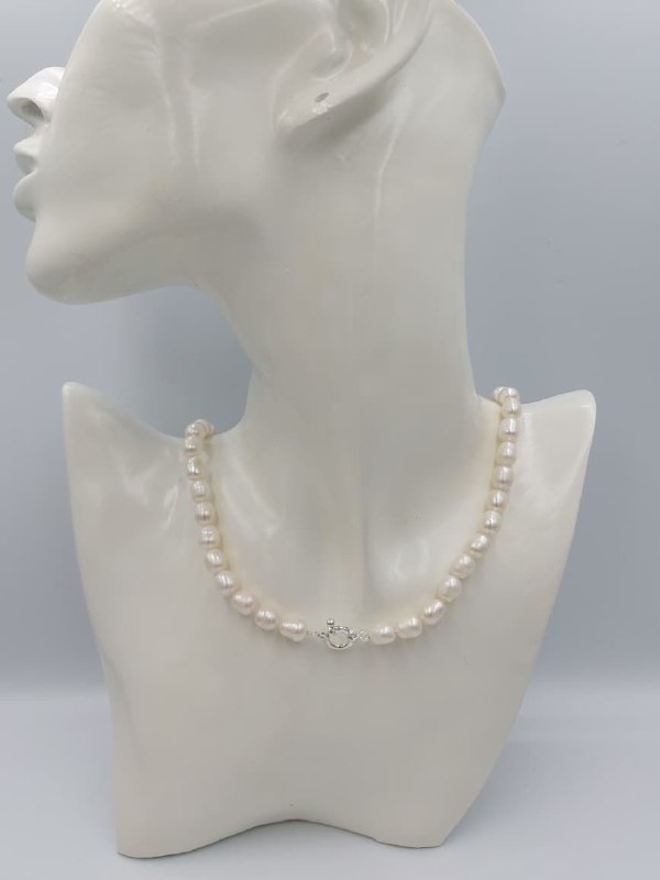 COLLAR DE JOYERIA ARTESANAL DE PLATA 9.25 DE PERLA DE RÍO ALECOLL011