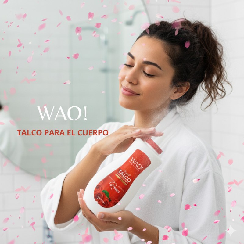 TALCO PARA EL CUERPO DE ESENCIA DE ROSAS REFRESCANTE Y SUAVIZANTE WAO 350G