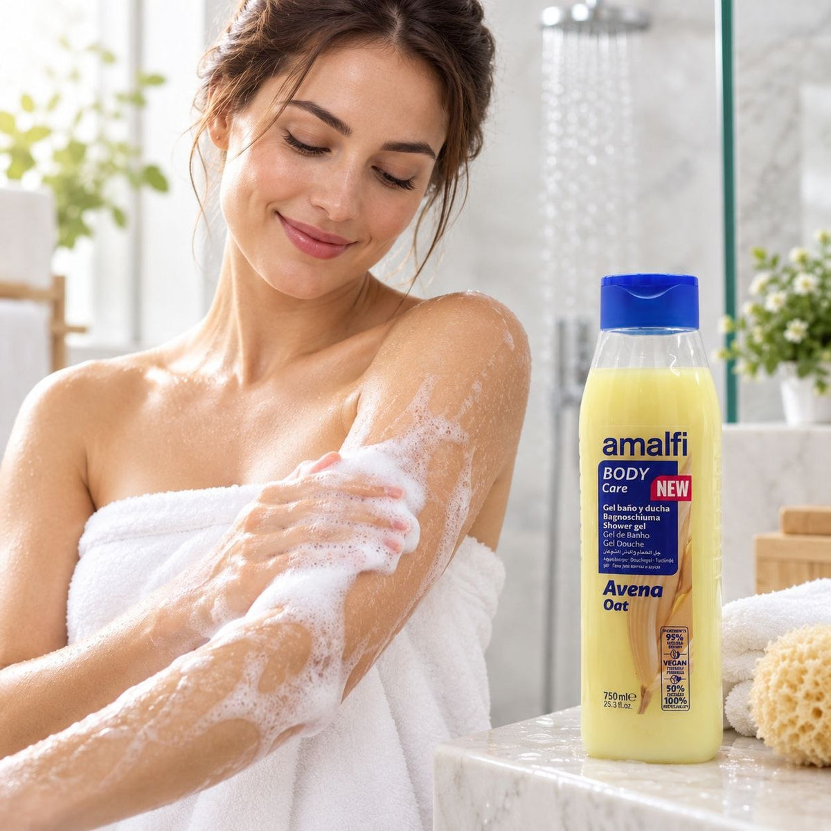 GEL DE DUCHA DERMATOLOGICO DE AVENA HIDRATANTE Y SUAVIZANTE AMALFI 750ML