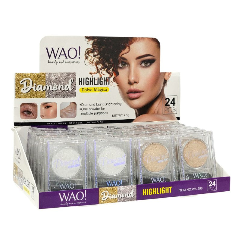 ILUMINADOR EN POLVO MAGICO PARA OJOS LUZ DE DIAMANTE WAO 7.5G, 2 TONOS