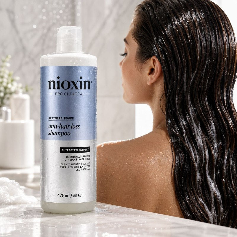 SHAMPOO ANTICAIDA Y FORTALECEDOR CAPILAR CON CAFEINA, ACIDO LAURAICO Y NIACINAMIDA NIOXIN 475ML