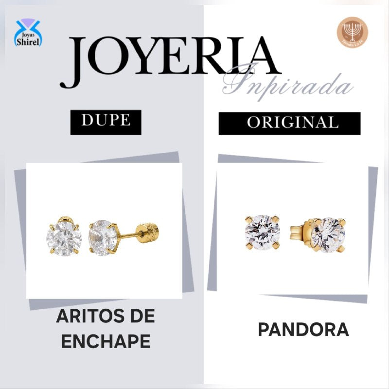 ARITOS DE ENCHAPE PARA DAMA 0.5CM (DUPE DE PANDORA)