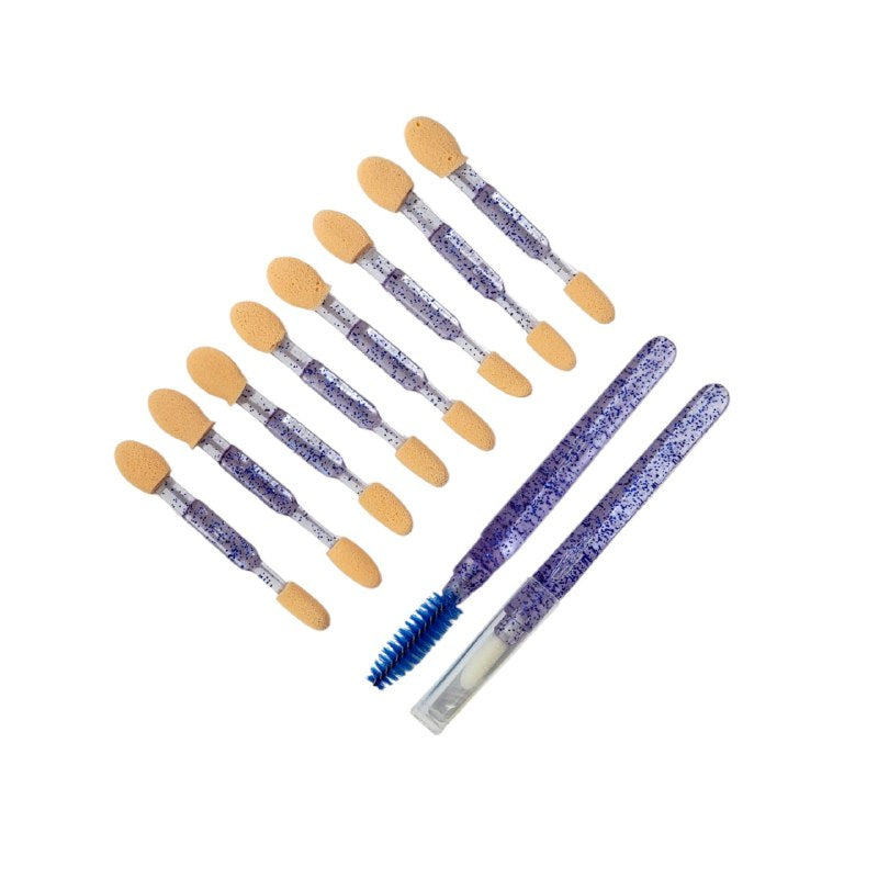 SET DE HERRAMIENTAS PARA OJOS Y CEJAS DE APLICADORES Y CEPILLOS 10PCS STAY BEAUTIFUL