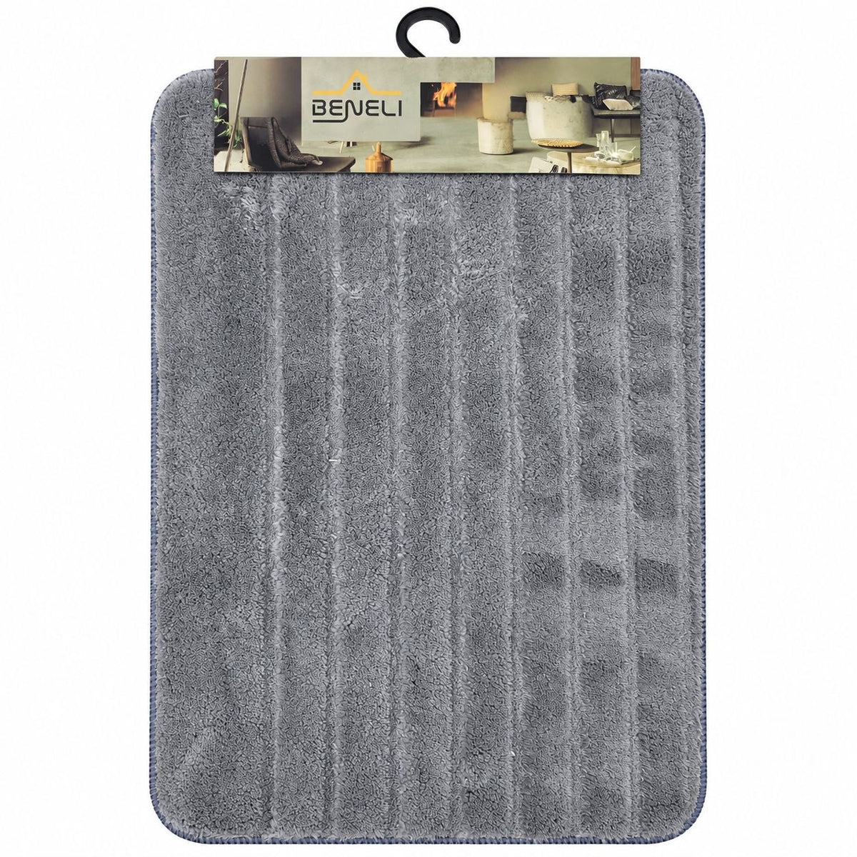 ALFOMBRA ACOLCHADA CON DISEÑO DE LÍNEAS BENELI HOME 59X40CM