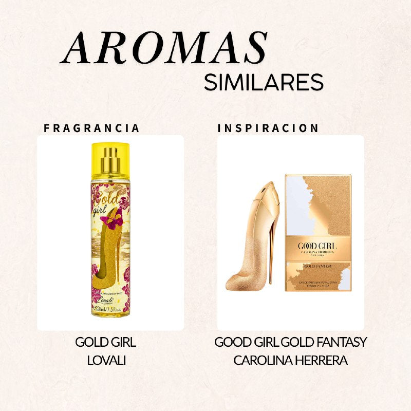 SPLASH LOVALI GOLD GIRL 220ML (M) (AROMA SIMILAR CAROLINA HERRERA GOOD GIRL GOLD FANTASY)