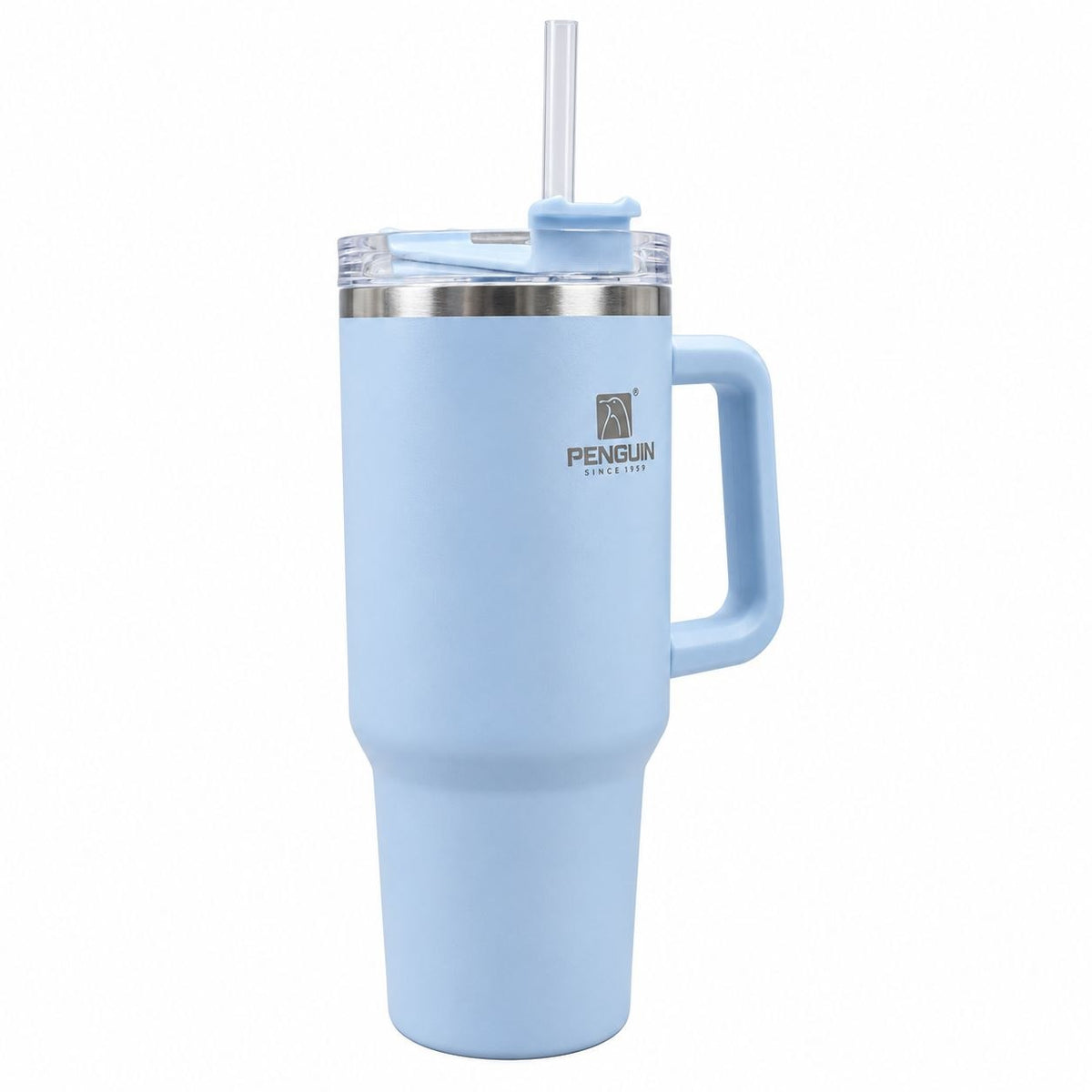 VASO TÉRMICO CON ASA Y PAJILLA PENGUIN 1200ML