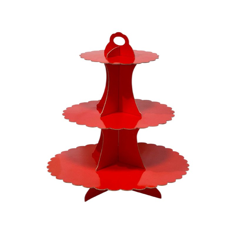 ESTANTE ORGANIZADOR SOPORTE DE CARTON DE 3 NIVELES PARA CUPCAKES, PRESENTACION Y ACABADO PROFESIONAL, FACIL DE MONTAR, SE PLIEGA PARA GUARDARLO