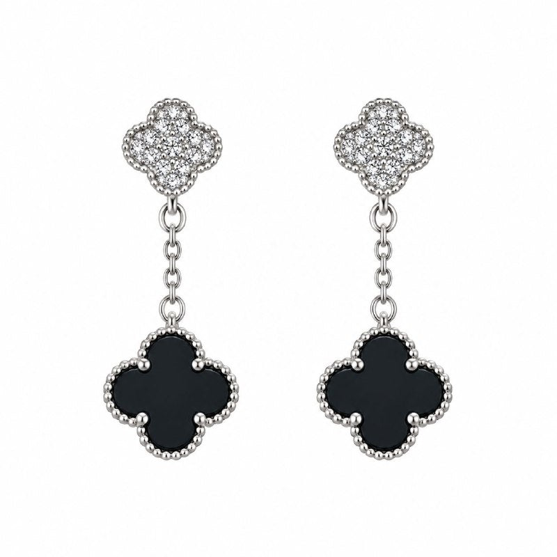 ARITOS DE ENCHAPE PARA DAMA CON DISEÑO DE FLOR 2.6CM (DUPE DE VAN CLEEF)