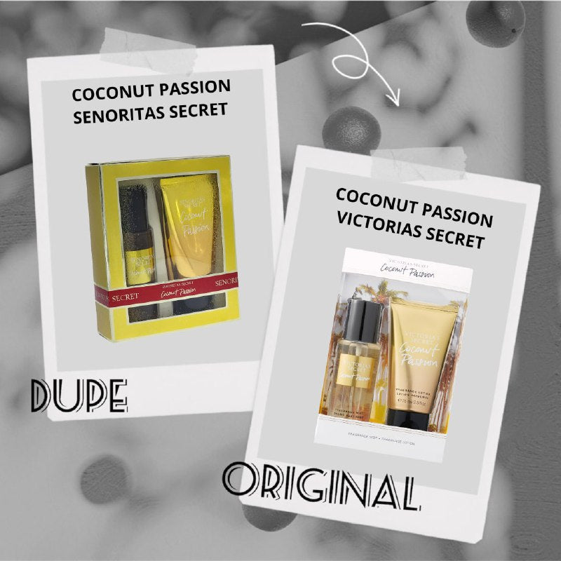 SET SENORITAS SECRET COCONUT PASSION SPLASH 75ML, BODY LOTION 75ML (M) (AROMA VS COCONUT PASSION)