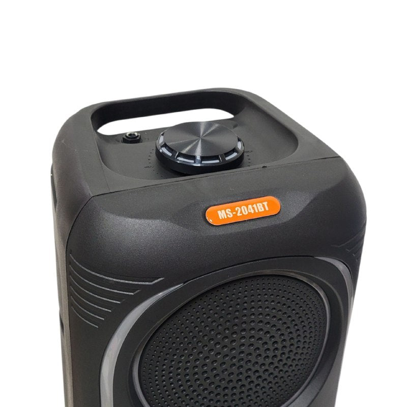PARLANTE ALTAVOZ INALAMBRICO CON LUCES RGB DE PANEL COMPLETO, BATERIA DE ALTA CAPACIDAD Y 50W DE POTENCIA, SONIDO ENVOLVENTE Y MICROFONO PARA KARAOKE MS-2041BT