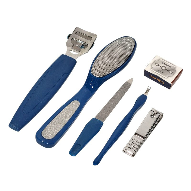 SET DE PEDICURA DE 6  PIEZAS PARA CUIDADO DE UÑAS Y PIES, ESTE KIT COMPLETO REUNE LAS HERRAMIENTAS ESENCIALES PARA MANTENER UÑAS Y PIES IMPECABLES 2 COLORES