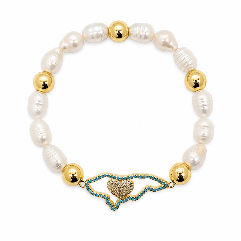 PULSERA DE ENCHAPE ELASTICA PARA DAMA CON DISEÑO DE HONDURAS