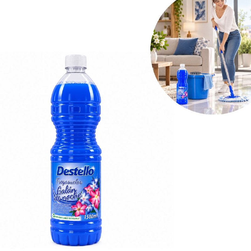 ASISTIN LIMPIADOR LIQUIDO PARA PISOS Y SUPERFICIES CON AROMA GALAN DE NOCHE DESTELLO 1500ML