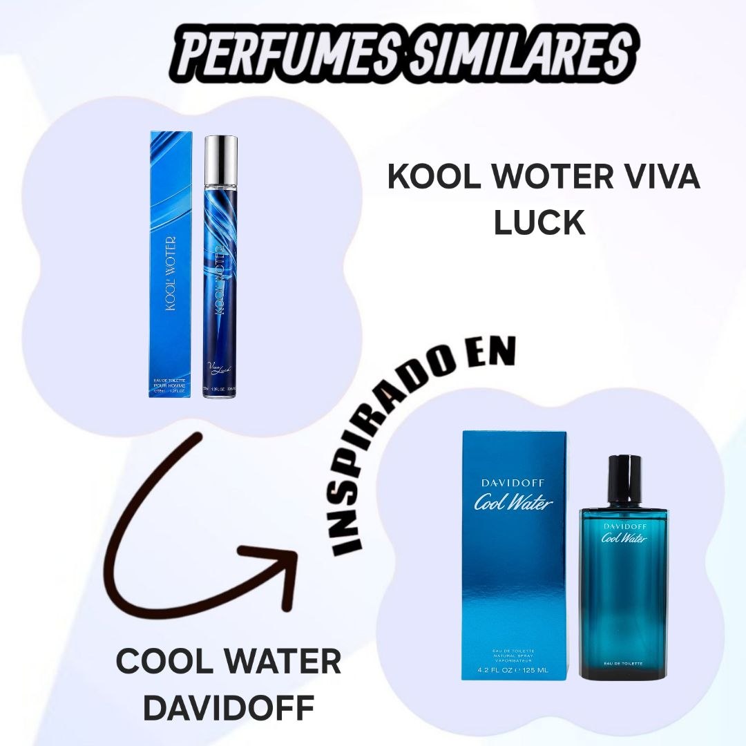 PERFUME DE TUBO KOOL WOTER VIVA LUCK 35ML 1 UND (DUPE COOL WATER DAVIDOFF)
