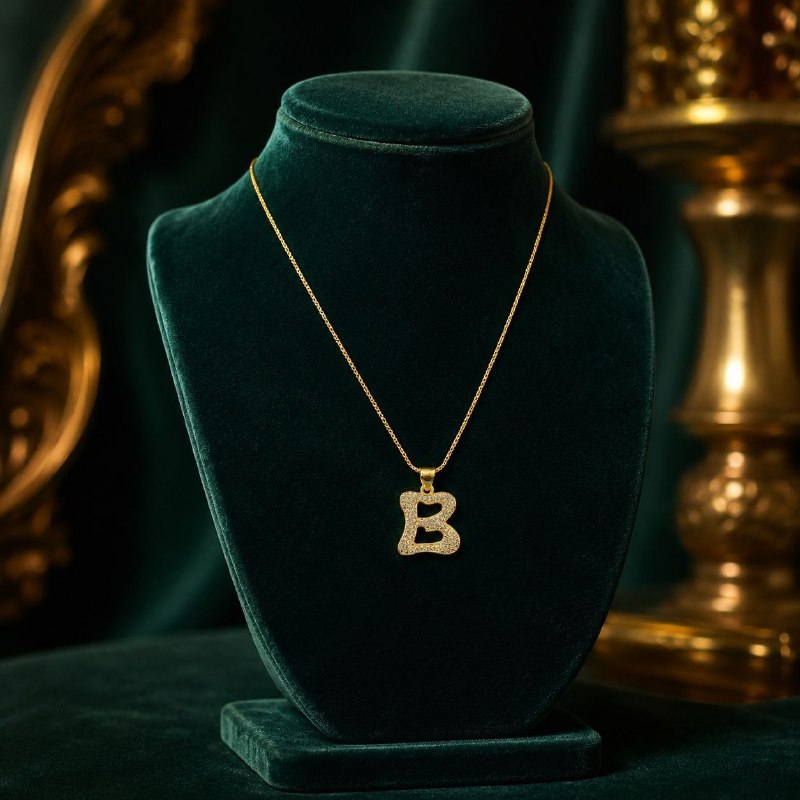 GARGANTILLA DE ENCHAPE PARA DAMA CON DISEÑO DE LETRA B 2.3CM
