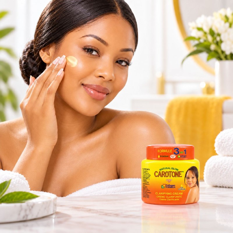 CREMA FACIAL ACLARANTE, ILUMINADORA Y CON PROTECCION SOLAR DE CAROTENO Y COLAGENO CAROTONE 135ML