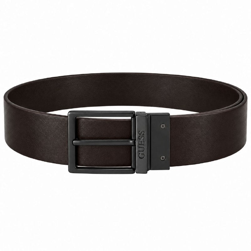 FAJA ORIGINAL GUESS REVERSIBLE PARA CABALLERO COLOR NEGRO Y CAFÉ  TALLA S 30-32