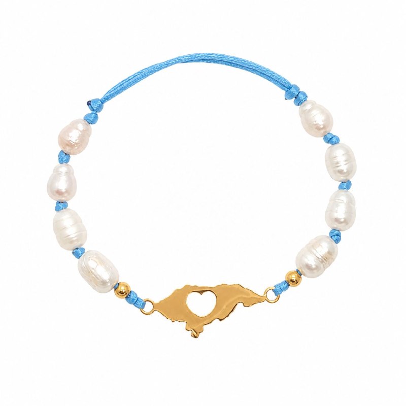 PULSERA DE ENCHAPE ELASTICA PARA DAMA CON DISEÑO DE HONDURAS