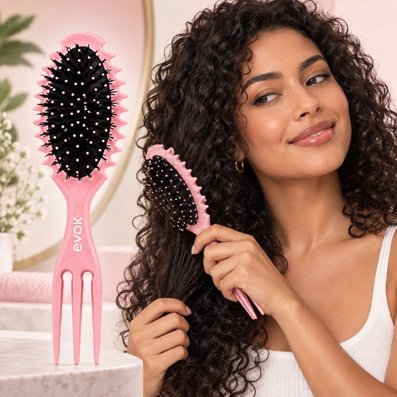 CEPILLO RIZADOR Y DEFINIDOR DE CABELLO EVOK 26CM