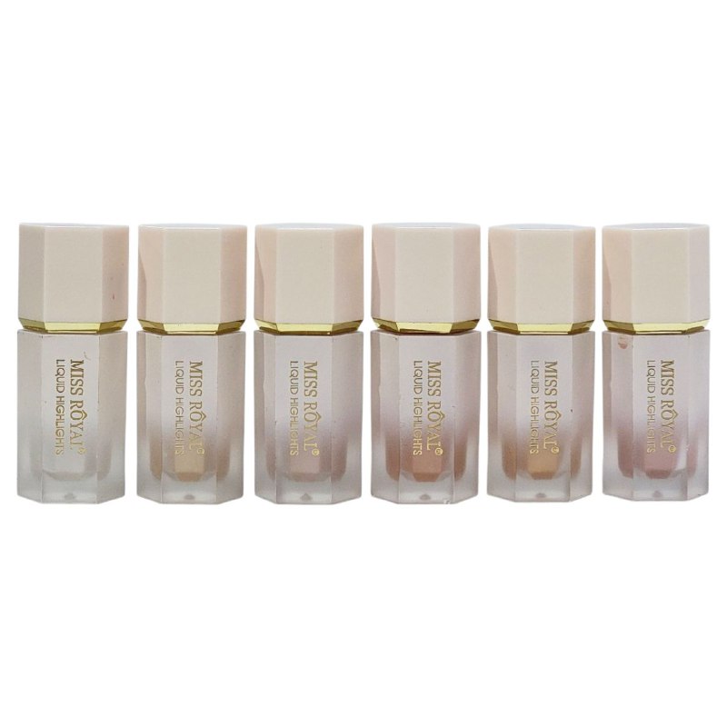 ILUMINADOR LIQUIDO DE LARGA DURACION RESISTENTE AL AGUA 6 TONOS MISS ROYAL 2.5G (DUPE DE SHEGLAM)