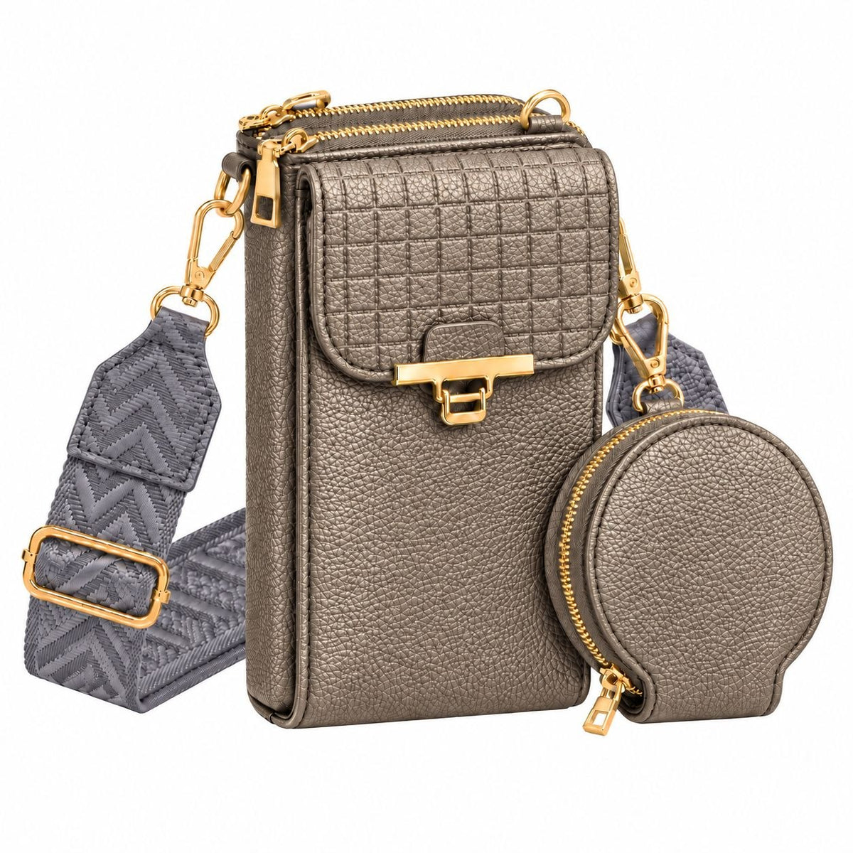 CARTERA CRUZADA CON MINI MONEDERO Y CORREA AJUSTABLE TABU 19X10CM