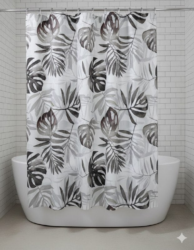 CORTINA DE DUCHA DE POLYSTER, SIMPLE Y MODERNO CON 12 ARANDELAS Y MATERIALES DURADEROS 180X180CM LARUCCI SHOWER CURTAIN 16 ESTILOS
