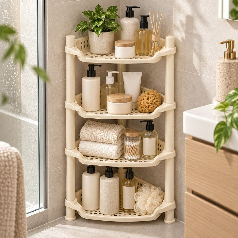 ESTANTE ESQUINERO ORGANIZADOR MULTIUSOS DE 4 NIVELES YA YI 28X20.5X46.5CM