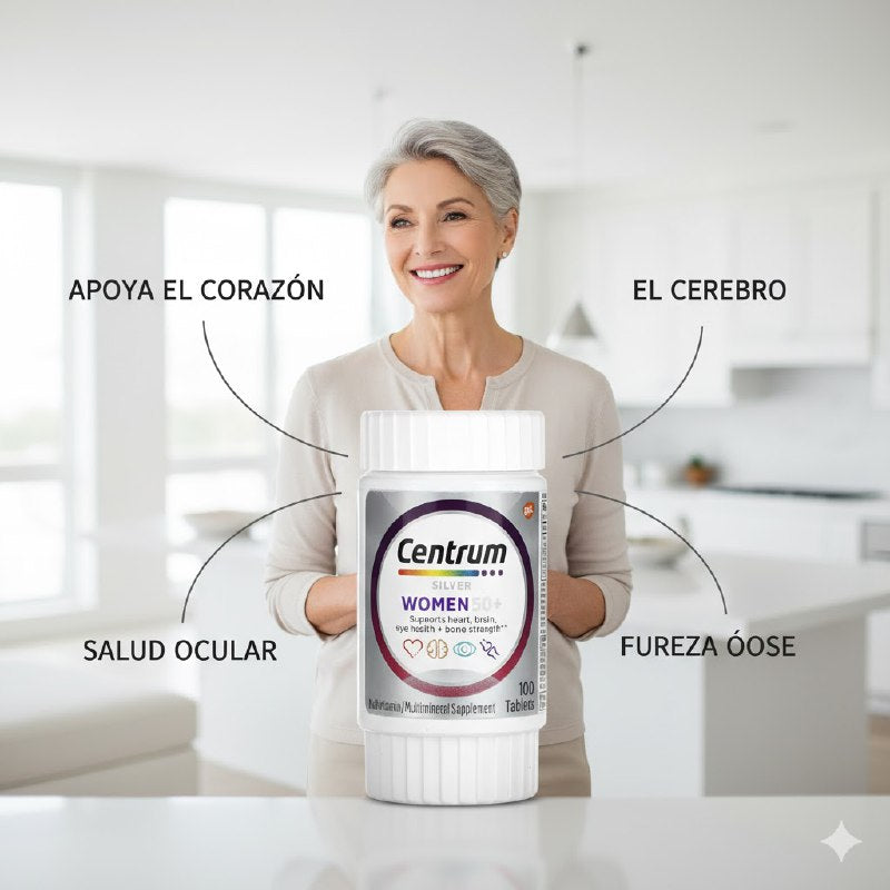VITAMINAS EN TABLETAS PARA MUJERES DE 50+ CENTRUM SILVER WOMEN 100UND