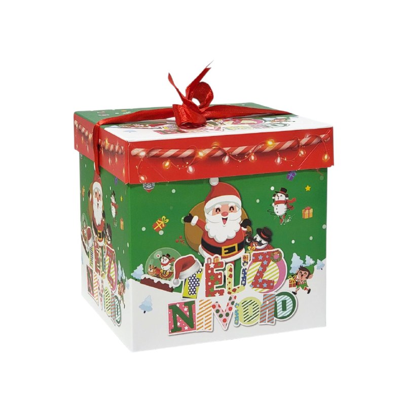 CAJA DE REGALO NAVIDEÑA MEDIANA 15X15CM