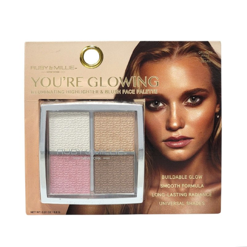 ILUMINADOR EN PALETA DUPE DE DIOR, PARA UN ROSTRO RADIANTE ILUMINADORES DE BRILLO MODULABLE DE LARGA DURACION RUBY & MILLIE