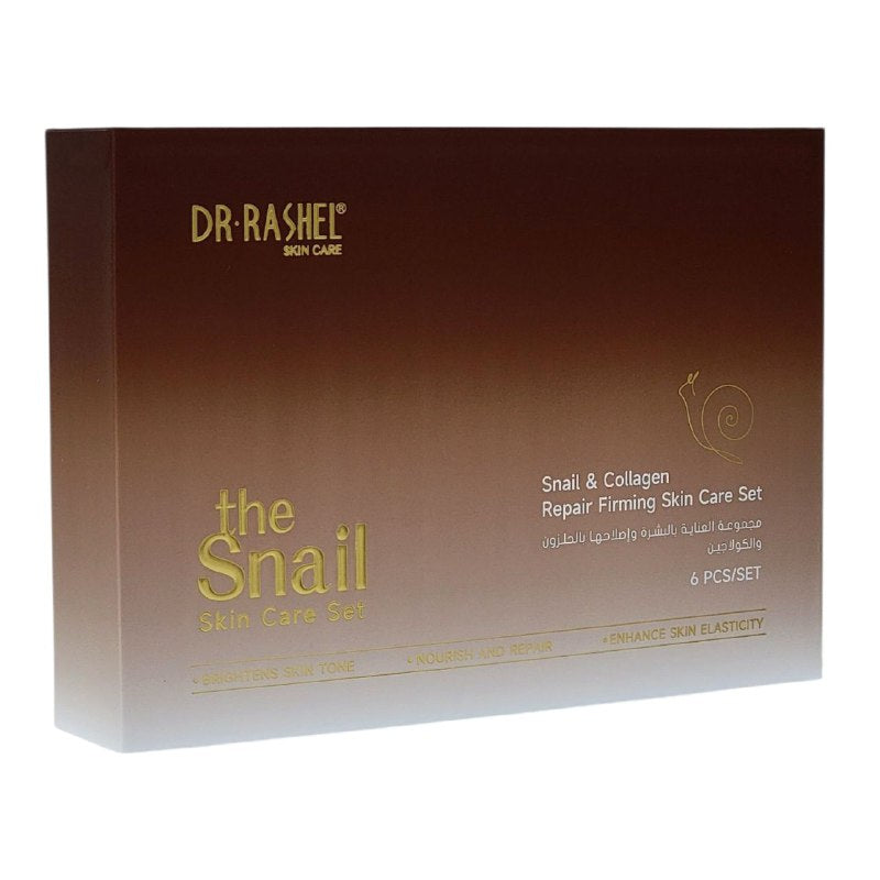 SET DE CUIDADO FACIAL DE CARACOL Y COLAGENO EFECTO REAFIRMANTE REPARADOR Y HIDRATANTE 6PCS DR RASHEL