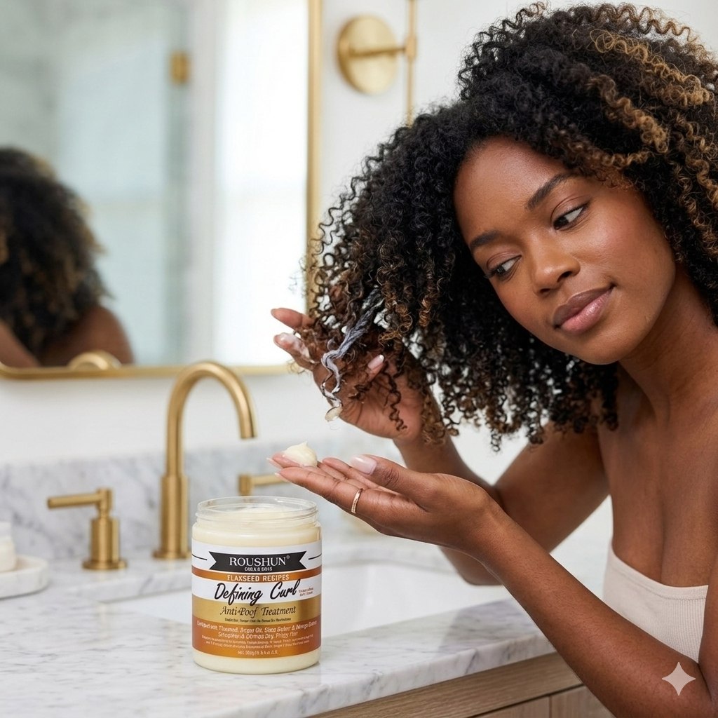 TRATAMIENTO CAPILAR AYUDAR A DEFINIR LOS RIZOS Y CONTROLAR EL FRIZZ, REALZANDO LA FORMA NATURAL DEL CABELLO ROUSHUN  500GM