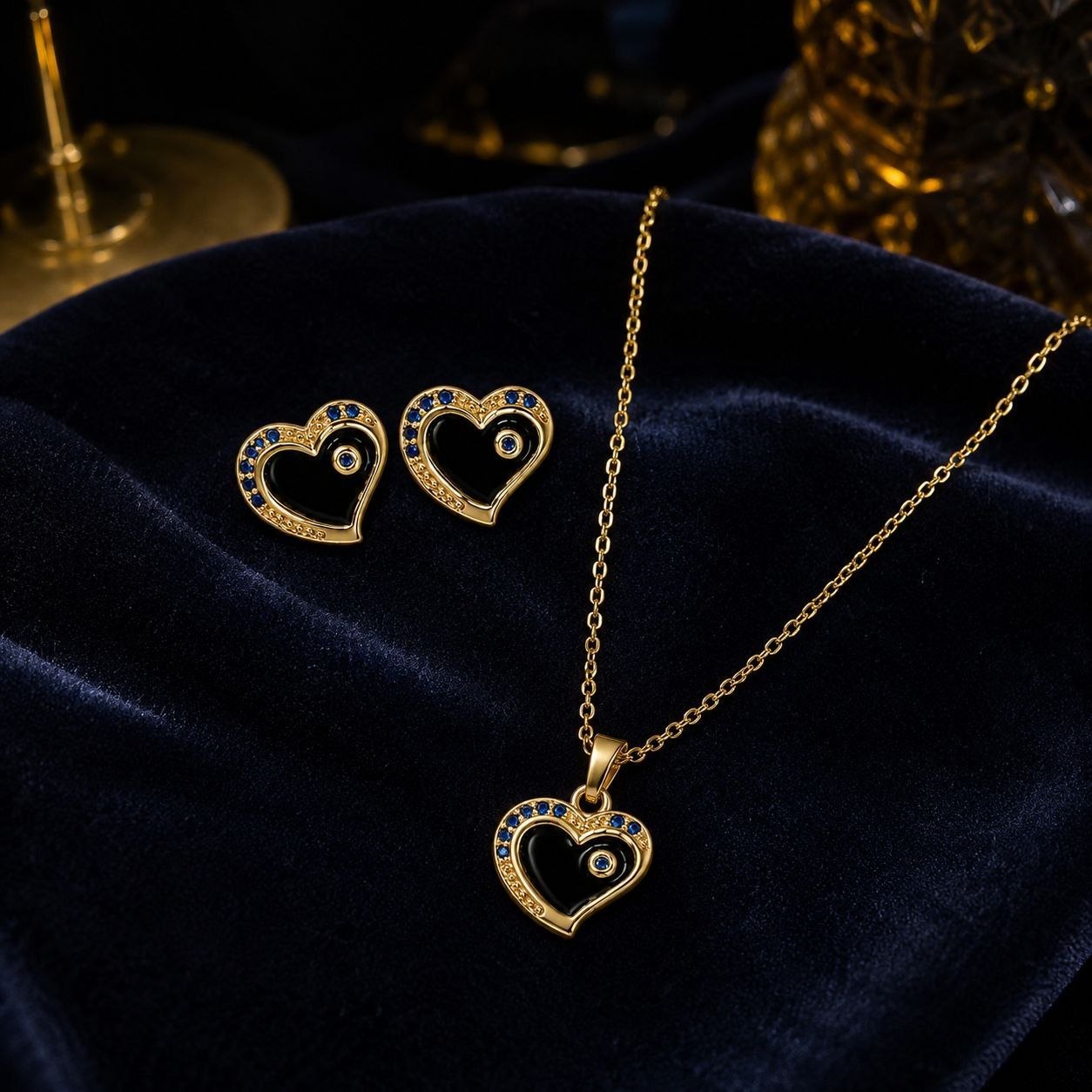 SET DE ENCHAPE PARA DAMA CADENA, DIJE Y TOPOS ESFERA PAVÉ CON PERLA COLGANTE (Copia)