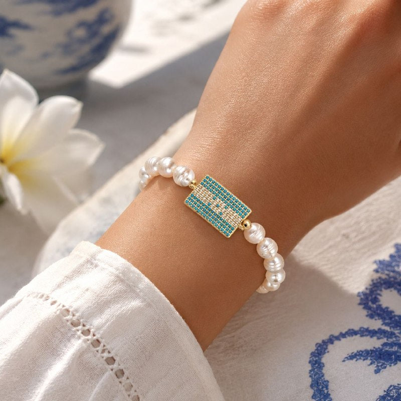 PULSERA DE ENCHAPE ELASTICA PARA DAMA CON DISEÑO DE HONDURAS