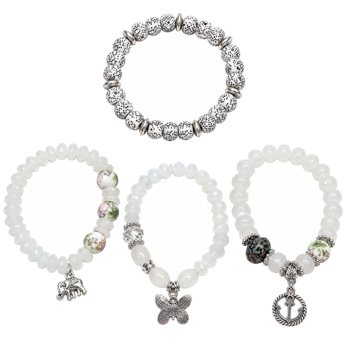 SET DE 4 PULCERAS AJUSTABLES DE ENCHAPE PARA DAMA