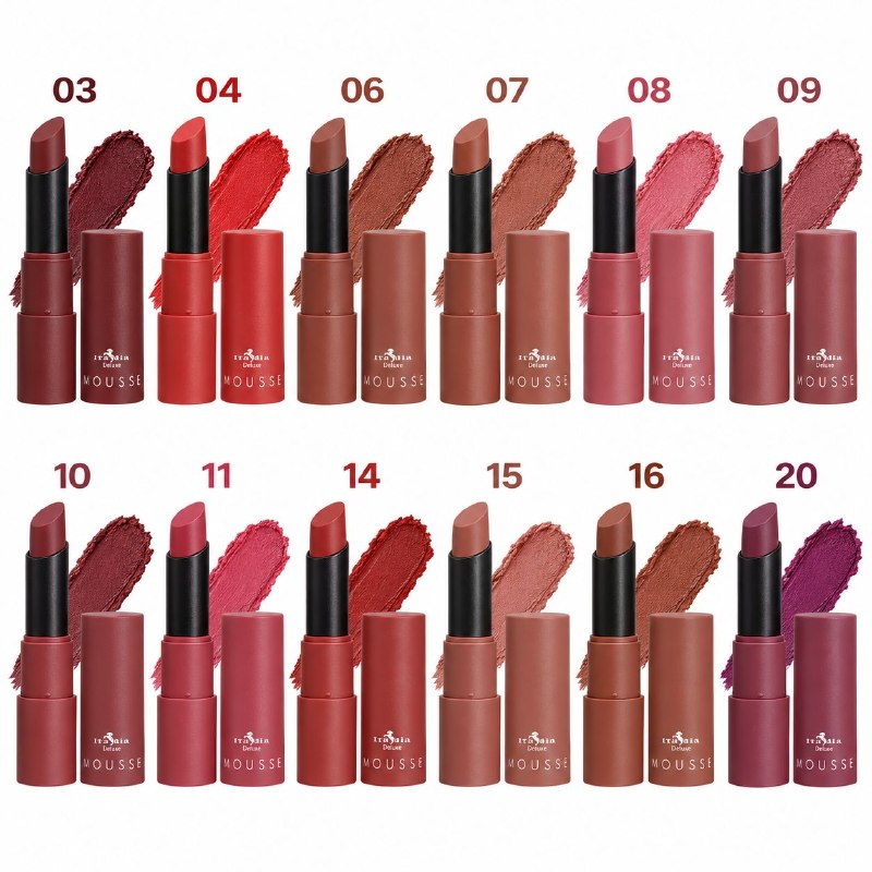 BRILLO LABIAL MATE SUAVE CON PIGMENTOS PUROS DE CALIDAD Y LARGA DURACION ITALIA DELUXE 3G