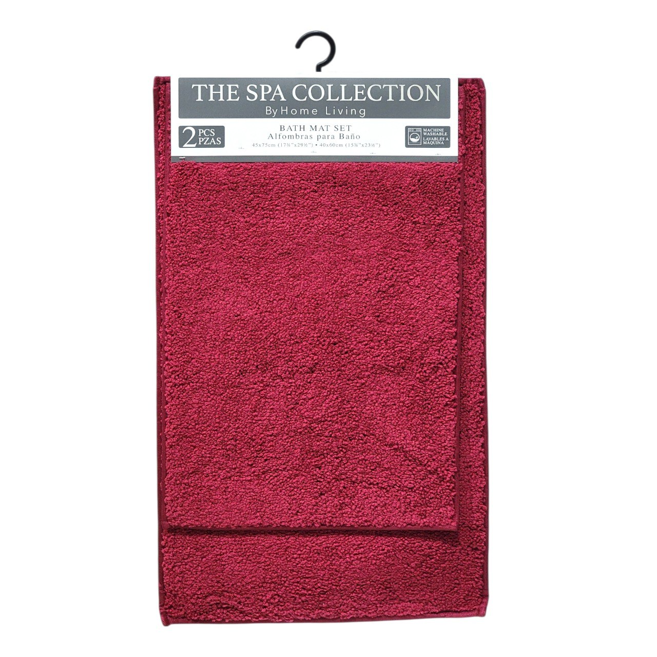 SET DE ALFOMBRA PARA BAÑO COLOR VINO 2PCS THE SPA COLLECTION