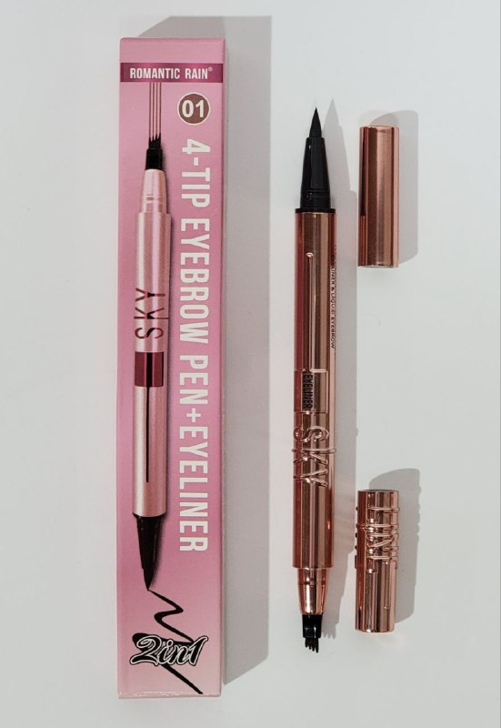 LAPIZ PARA CEJAS DE 4 PUNTAS DUPE MAYBELLINE SKY HIGH Y DELINEADOR DE OJOS IMPERMEABLE 48H DE DURACION ROMANTIC RAIN
