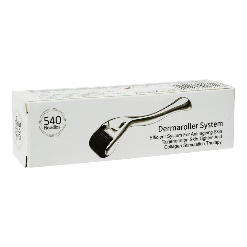 RODILLO FACIAL MASAJEADOR CON MICROAGUJAS DE TITANIO DE 0.5MM DERMAROLLER