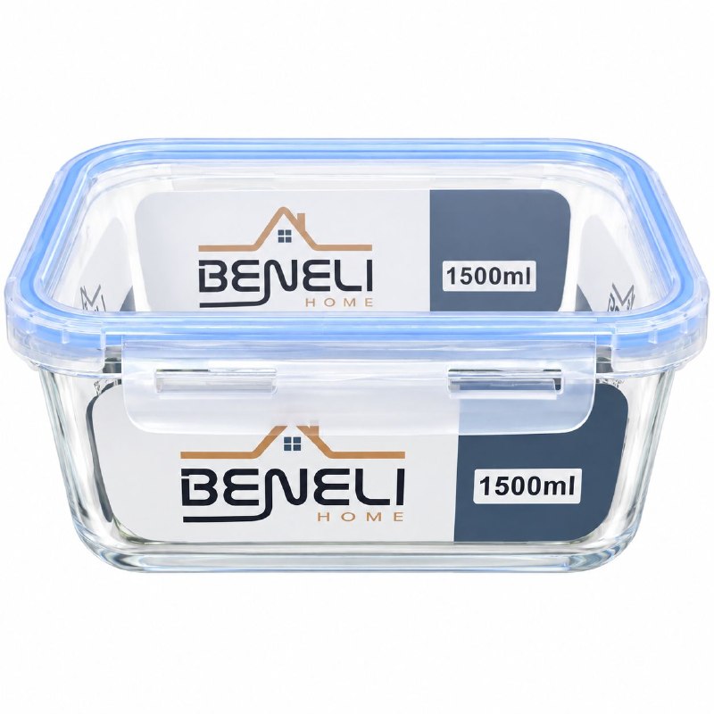 RECIPIENTE PANA PARA ALIMENTOS HERMETICO DE VIDRIO BENELI HOME 1500ML
