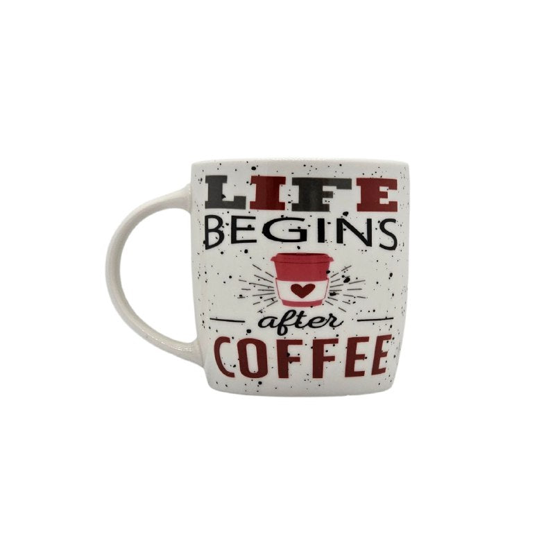 TAZAS DE CERAMICA DE ALTA RESISTENCIA CON ACABADO BRILLANTE Y DISEÑO ERGONOMICO 330ML, 9 ESTILOS