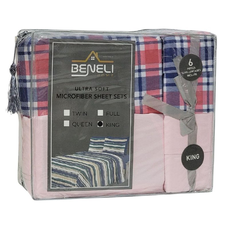 JUEGO DE SABANAS CAMERA DE 6 PIEZAS KING BENELI HOME, 13 ESTILOS