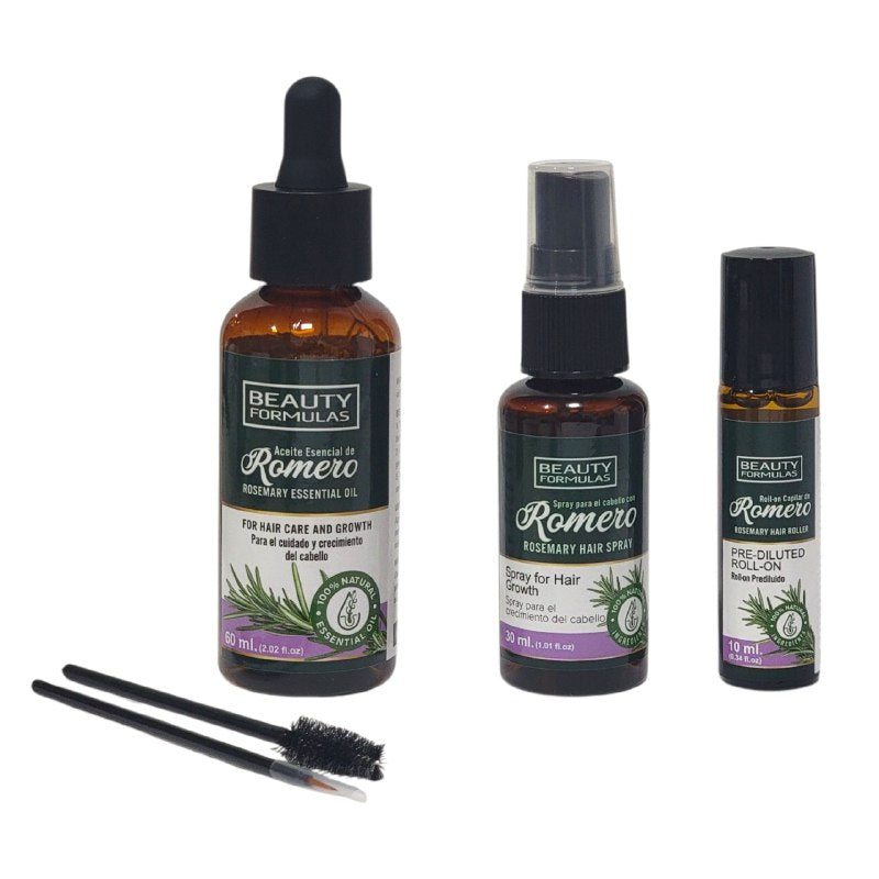 ACEITE PARA EL CABELLO EN SET DE 3 PIEZAS DE ROMERO PARA EL CRECIMIENTO DEL CABELLO BEAUTY 0.10 - 0.30 - 0.60ML