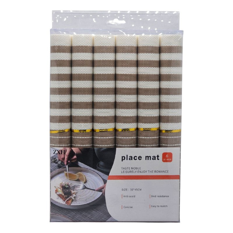 MANTEL DE COCINA PARA MESA COMEDOR RECTANGULAR ANTIDEZLIZANTE 30X45CM, 6 PIEZAS