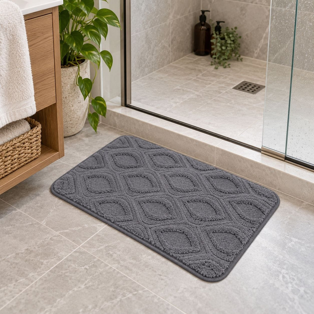 ALFOMBRA DE BAÑO ACOLCHADA Y SUAVE BENELI HOME 59X40CM
