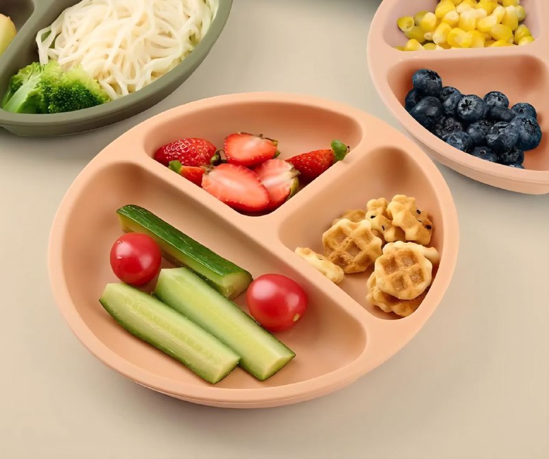 PLATO PARA BEBES CON DIVISIONES DE SILICONA PREMIUM BPA
