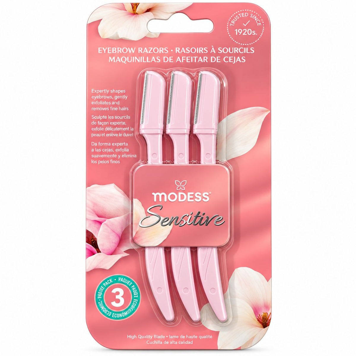 SET DE PERFILADORES DE CEJAS Y RASURADORES FACIALES SENSITIVE 3PCS MODESS