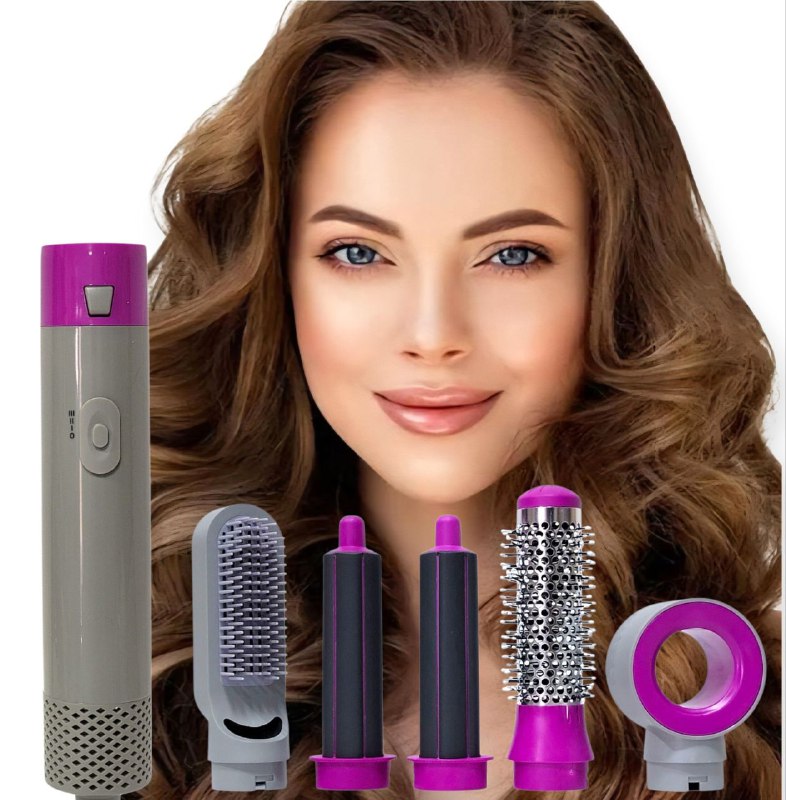 CEPILLO SECADOR MULTIUSOS 5 EN 1 PARA EL CABELLO, INTERRUPTOR 4 POSICIONES, INDICADOR DE ENCENDIDO, PROTECCION DE SOBRECALENTAMIENTO, CABLE GIRATORIO, 1000W ANTIESTATICO HOT AIR STYLER